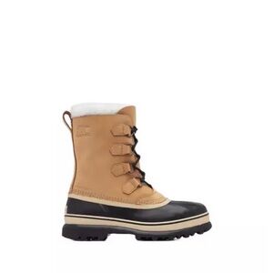 Sorel Buff and Black Caribou Boots